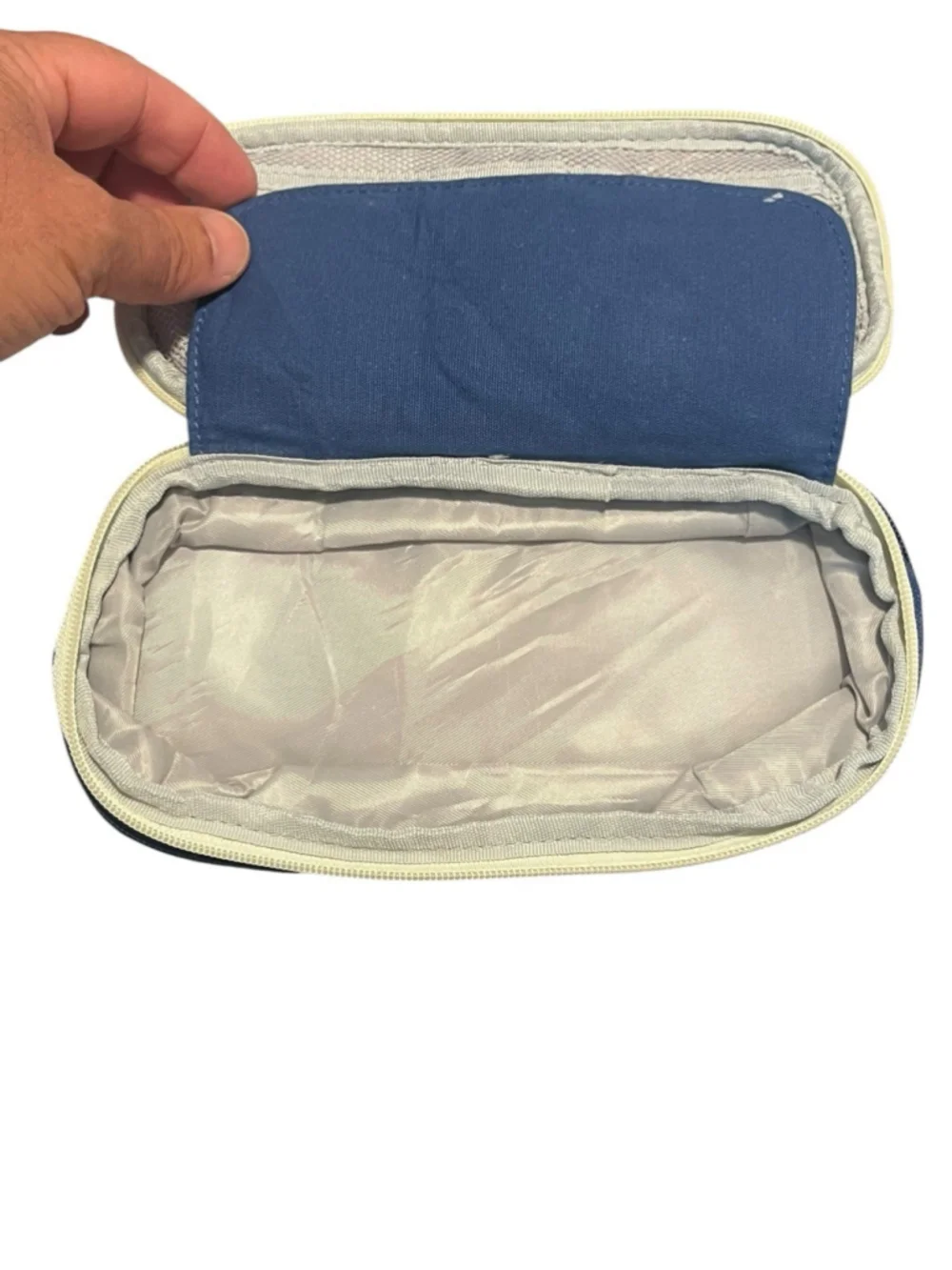 Deer & Forest Canvas Pencil Case Blue White Expandable
